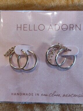 Hello Adorn Gold Double Earring Chain Hoop Earrings